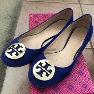 *Black Friday* Tory Burch reva cobalt gold flats